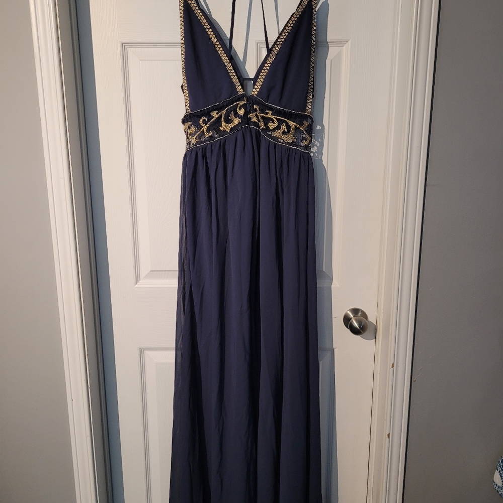 Blue Fashion Nova maxi dress sz large